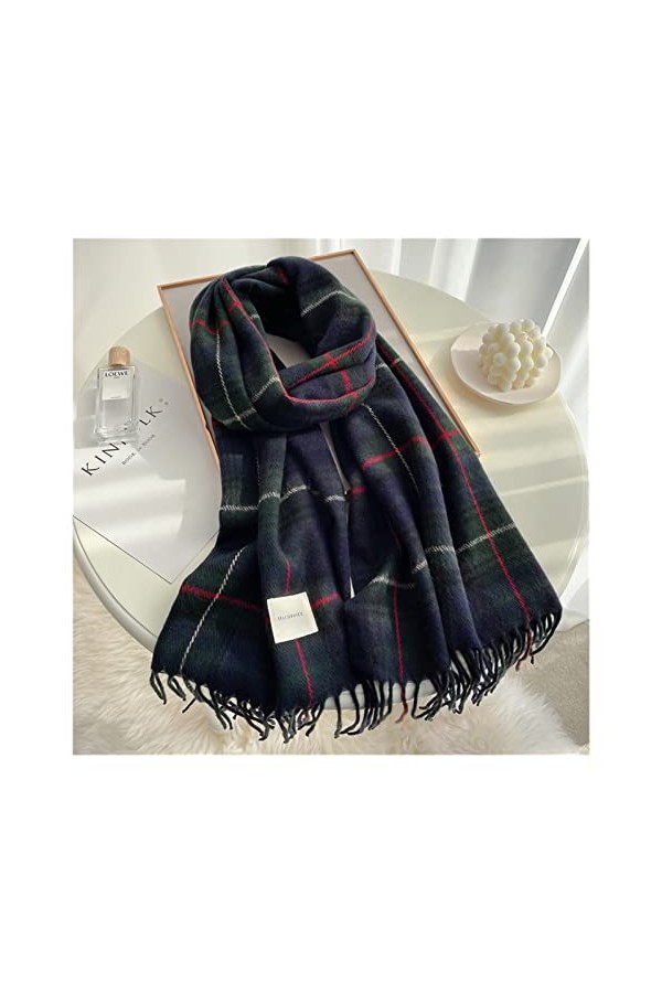 Écharpes Écharpe hiver plaid Design Femmes Cachemire Pashmina Chaud Châle Ladelle Envelopper Tassel Foulards Tricotés Hommes 