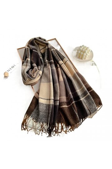 Écharpes Écharpe à carreaux dhiver Design Femmes Cachemire Pashmina Chaud Châle chaude Envelopper Tassel Foulards Hommes Tri