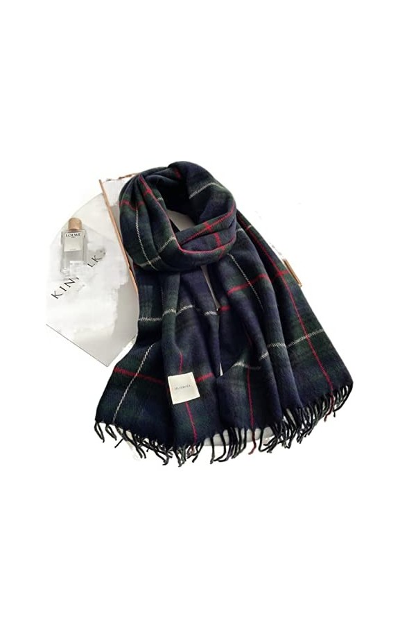 Écharpes Écharpe à carreaux dhiver Design Femmes Cachemire Pashmina Chaud Châle chaude Envelopper Tassel Foulards Hommes Tri