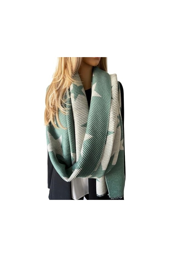 The Accessory Co. Écharpe en forme détoile – Écharpe réversible pour femme, châle pashmina, écharpes dhiver pour femme, gra