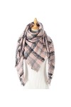 Bywenzai Foulard Écharpe dhiver Tricoté Femmes Cachemire Pashmina Plaid Triangle Cou Foulards Dame Couverture Chaude Femme 1