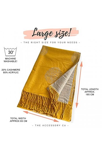The Accessory Co - Écharpe dhiver réversible en pashmina pour femme - Motif arbre de vie