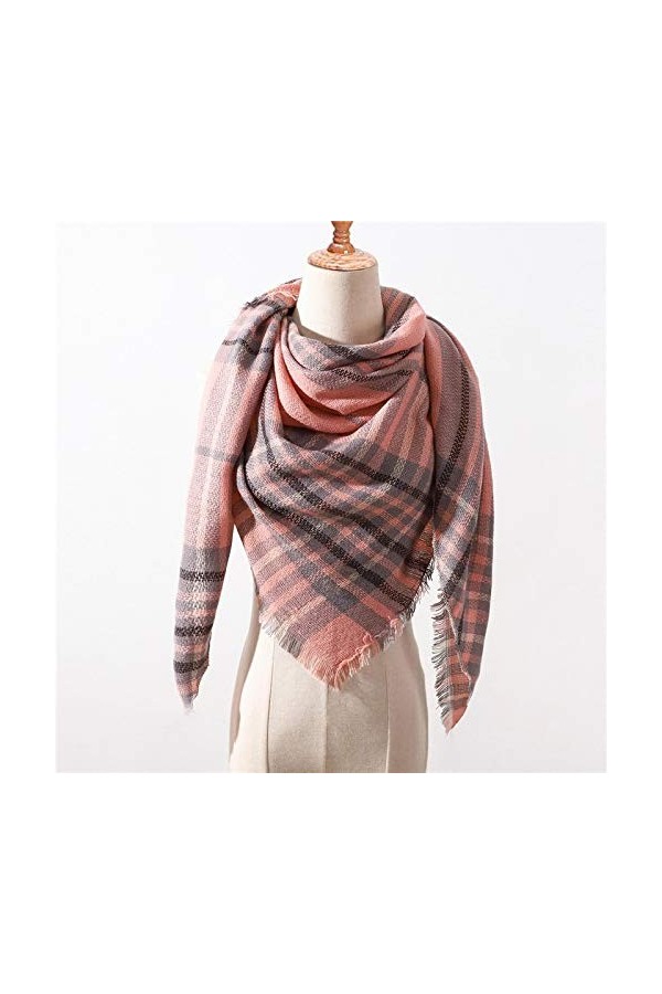 Bywenzai Foulard Designer Marque Femmes Écharpe Mode Plaid Écharpes dhiver pour Dames Châles en Cachemire Enveloppes Cou Cha