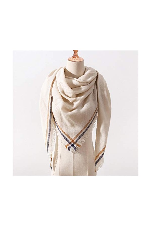 Bywenzai Foulard Designer Marque Femmes Écharpe Mode Plaid Écharpes dhiver pour Dames Châles en Cachemire Enveloppes Cou Cha