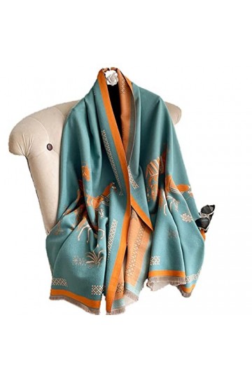 UKKO Foulard Femmes Hiver Cachemire Pashmina Écharpe Châle Imprimé De Luxe Imprimé Épais Couverture Chaude Hijab Écharpes 180