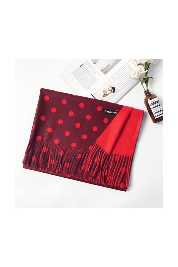 WALLBIG 200 * 70 cm Mode Automne Hiver Chaud Cachemire écharpe Motif à Pois Longs Glands Femmes épaissir Wrap châle Dame Sile