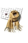 Srfghjs Écharpe Hiver Femmes Foulard Mode Solide Soft Cashmere Foulards pour Lady Pashmina Châles Wrap Couverture Bandana Co