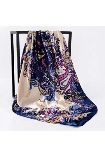 Écharpe Chale Femme Grands Foulards Hijab for Femmes Mode imprimé Soie Satin Satin Écharpe Femme Square Square Châles Écharpe