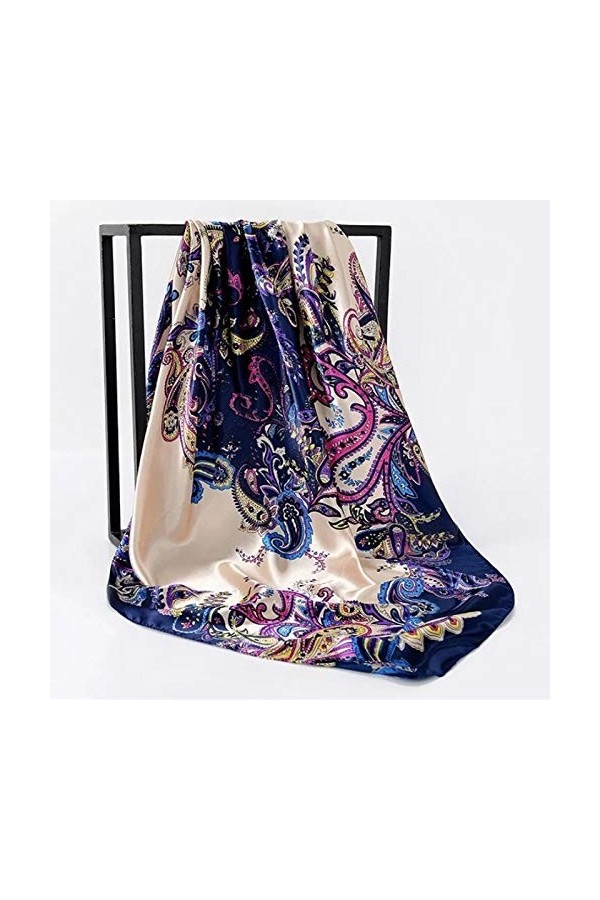 Écharpe Chale Femme Grands Foulards Hijab for Femmes Mode imprimé Soie Satin Satin Écharpe Femme Square Square Châles Écharpe