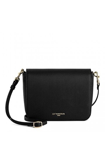 Le Tanneur, Sac bandoulière, Besace, en Cuir, émilie, Femme, Grand Compartiment, 8 Compartiments Cartes, Poche Plate et Poche