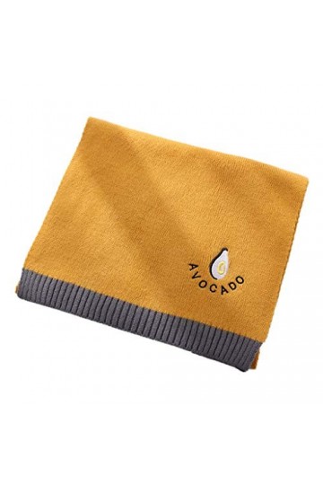 MYhose Écharpe dhiver Femmes Hiver Tricot Écharpe Surdimensionnée Dessin Animé Avocat Broderie Chaud Châle Wrap Jaune