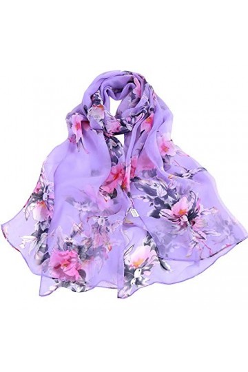 QTBH Foulard Femme Écharpe Femmes Femmes Mode Pêche Blossom Impression Longue Soft Wrap Foulards Dames Châle Châle Scarf Scar