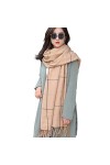 MIAOHAIYAN Femme Hiver Echarpe Plaid Longue écharpe Chaude Grande Châles Doux Foulards Glands Elégant Wrap Châles Etoles Écha