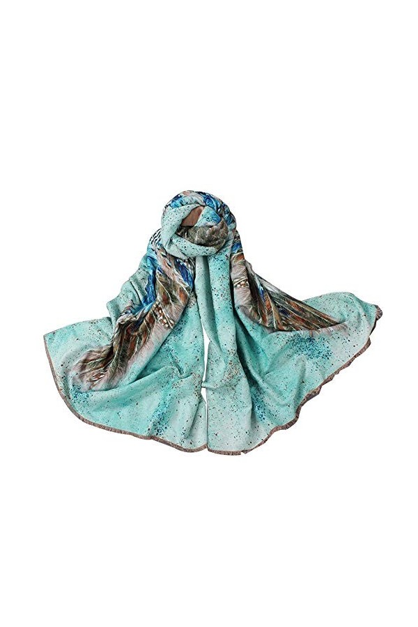 QXIYUAN Châle Cachemire Femme Automne Épais Châle Mode Tempérament Tendance Écharpe Imitation Cachemire Vert