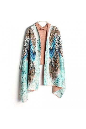 QXIYUAN Châle Cachemire Femme Automne Épais Châle Mode Tempérament Tendance Écharpe Imitation Cachemire Vert