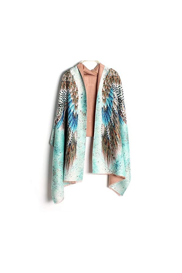 QXIYUAN Châle Cachemire Femme Automne Épais Châle Mode Tempérament Tendance Écharpe Imitation Cachemire Vert