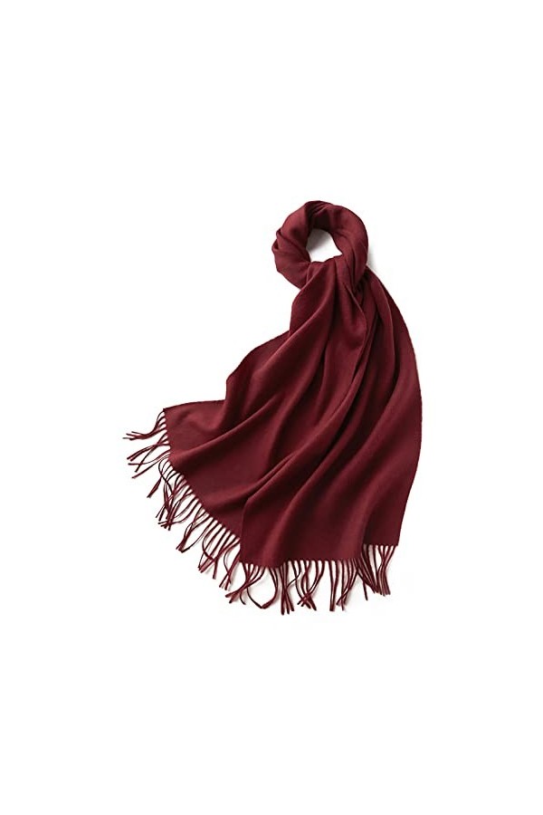 Foulard dhiver long doux et chaud pour femme en laine avec pompons, Couleur 22, L