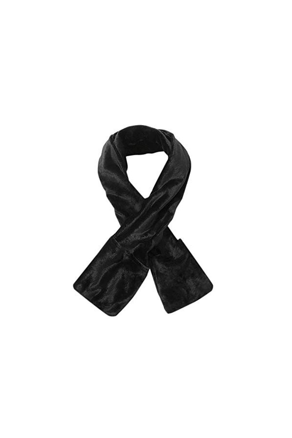 Écharpe chauffante électrique en flanelle chaude USB - Grande écharpe pour femme - Légère, Noir , taille unique