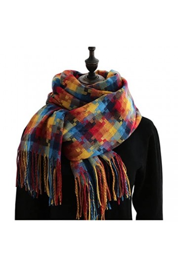 SUYGGCK éCharpe Manche dhiver Garnit La Couleur De Laine Chaude Couleur Grande Épaississeuse Chaude À Longue Taille Plissée 