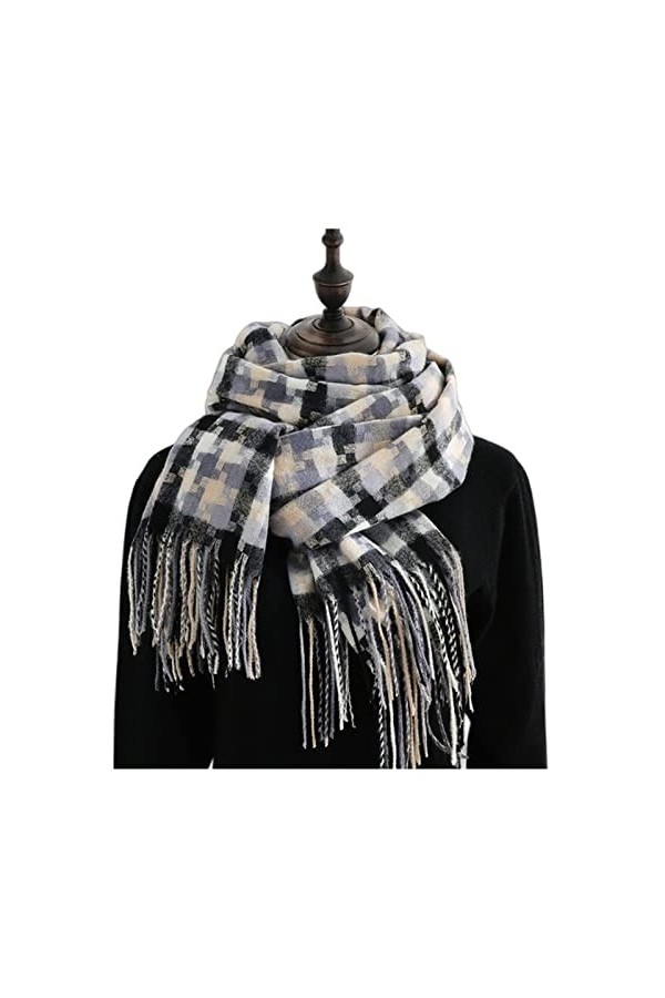 SUYGGCK éCharpe Manche dhiver Garnit La Couleur De Laine Chaude Couleur Grande Épaississeuse Chaude À Longue Taille Plissée 