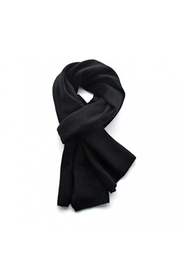 WYCSDD Nouvelle écharpe en Laine Noire Mince Hommes et Femmes Petites écharpes Hiver Chaud tricoté écharpe Courte Unisexe Cou