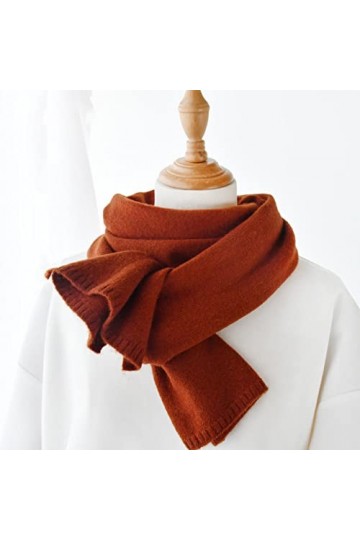 WYCSDD Nouvelle écharpe en Laine Femmes Hiver Chaud tricoté écharpes Minces Dames Petites écharpes Courtes Marron Automne Fou