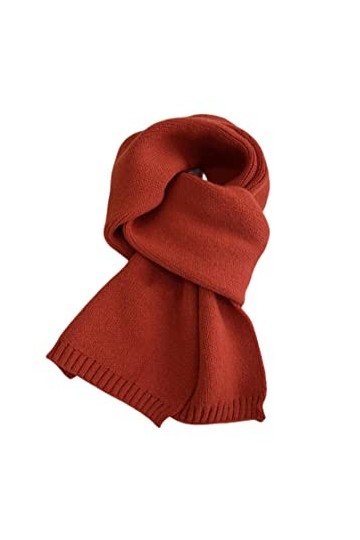 SERUMY Écharpes Tricotées Femmes dautomne dhiver Couleur Solide Écharpe Mince Nuerchief Doux Blanc Brun Blanc Chaud en Lain