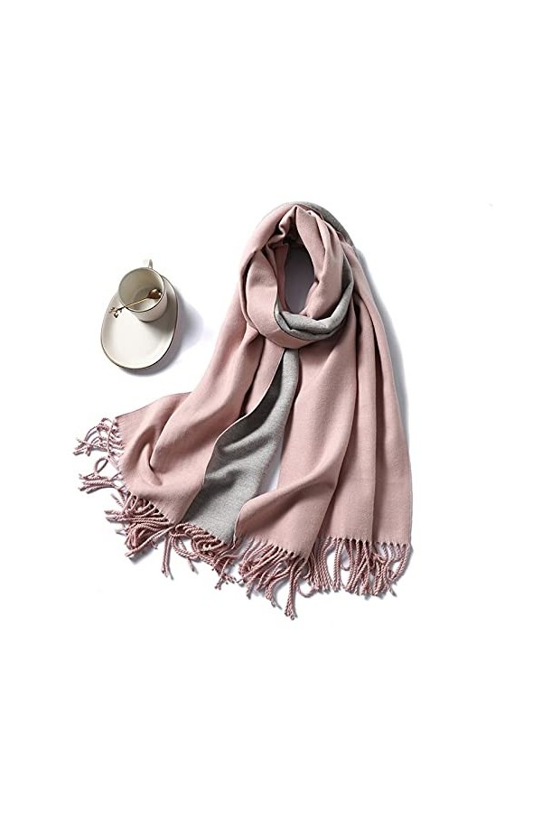 UKKO Foulard Châle Écharpe en Cachemire dhiver Femmes Épais Châles Chauds Chaude Enveloppements Lady Solid Foulards Mode Tas