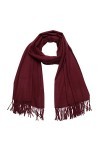 MASADA Écharpe dhiver pour femmes chaude et douce - Rouge foncé