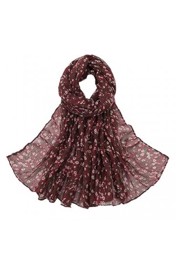 Femmes Mode Vintage Polka Floral Viscose Écharpe Imprimer Doux Châles Pashmina Foulards Musulman Hijab