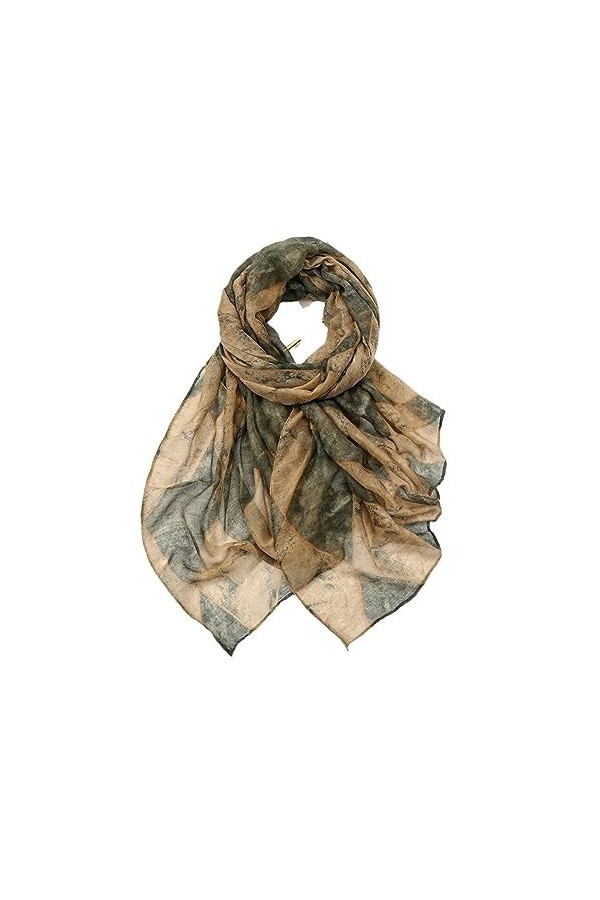 Mode Automne Ombre Géométrique Plaid Viscose Écharpe Dame Imprimer Châles Pashmina Foulards Musulman Hijab