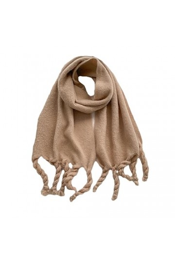 Pulcykp Écharpe Dhiver Femmes Faux Cachemire Chaud Pashmina Solide Foulard Enveloppement Gros Glands Châle Longue Écharpe Cl