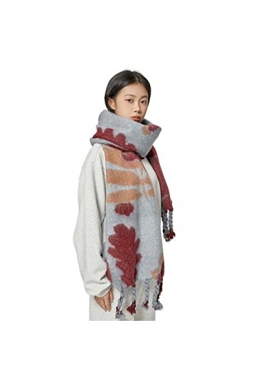 LumiSyne Hiver Chaud Écharpe En Mohair Pour Femmes Hommes Mode Épissage De Couleur Style De Couple Longue Echarpe Avec Gland 