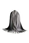 Stfery Echarpe Femme Pashmina, Écharpe Douce Chaude Femme Gris Foncé Gland Gradient Couleur Hiver Mode Élégante 185x65CM