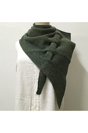 Zhuonetyl Écharpe Tricotée Femme - Couleur Unie Triangle Irrégulier Hiver Femmes Mode Cachemire Tricoté Châle Épaissir Élasti