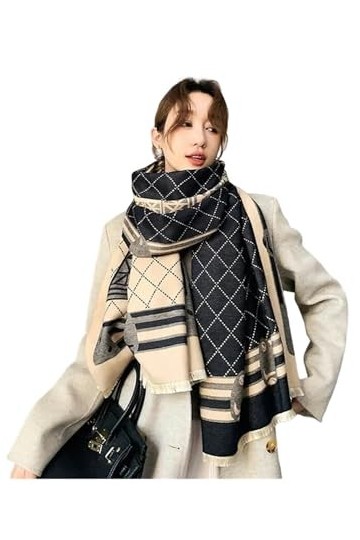BOQUN Écharpe Luxe Hiver Écharpe Femmes Design Chaud Couverture Cheval Écharpe Femme Châle Enveloppé Dans La Saleté Épaisse B
