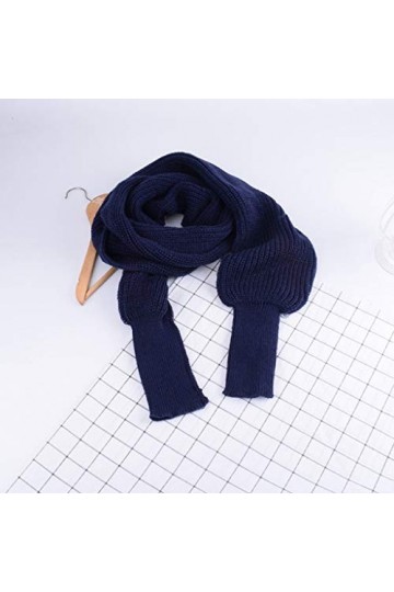 MYhose Écharpe dhiver Femmes Couverture en Tricot dhiver Longue châle, avec Manches Pull de Couleur Unie écharpe Beige