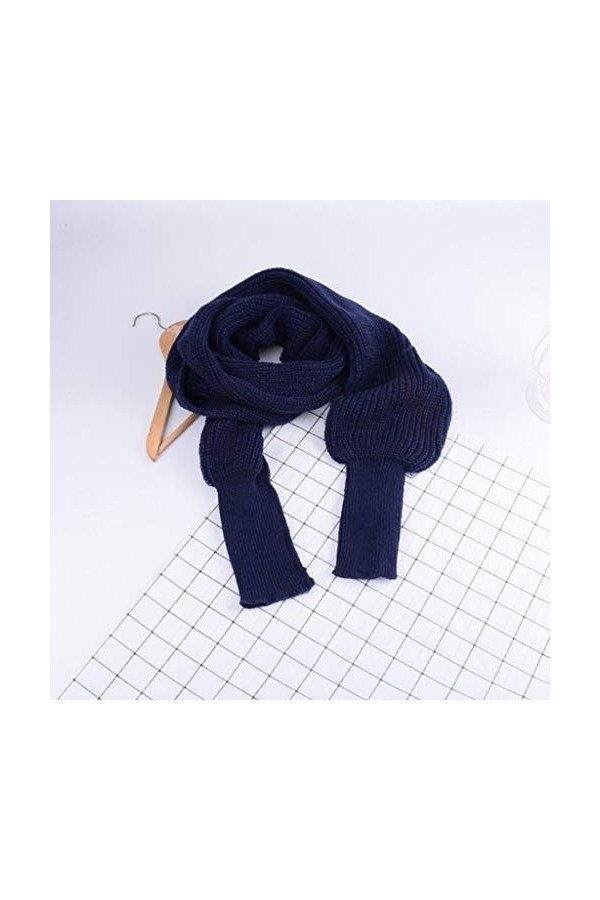 MYhose Écharpe dhiver Femmes Couverture en Tricot dhiver Longue châle, avec Manches Pull de Couleur Unie écharpe Beige