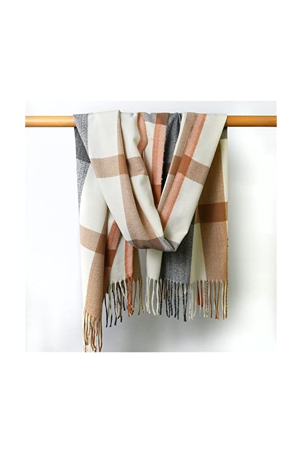 HUPANG Echarpe Femmes Dames Châle Doux Enveloppes Premium Mode Longues Foulards, Automne Hiver Écharpe Dame E Doux Plaid, 70X