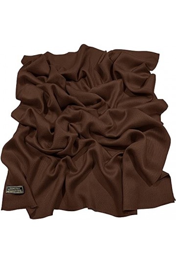 CJ Apparel Marron Chocolat Echarpe de Pashmina en Châle Solide Couleur Unie Conception Wrap Étole