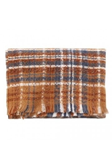 Écharpe en cachemire dhiver for femmes, Design chaud, châle à carreaux, épais tricoté, Pashmina, couverture féminine Color 