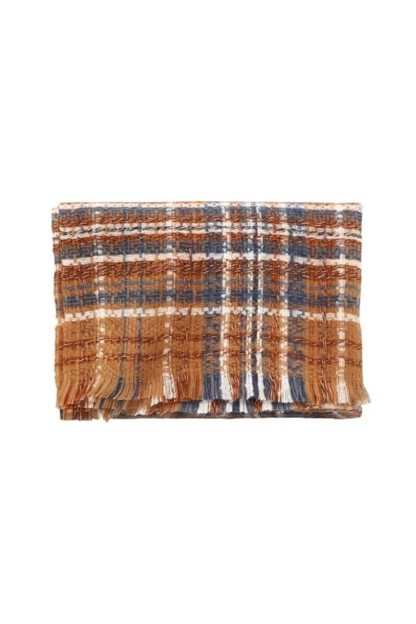 Écharpe en cachemire dhiver for femmes, Design chaud, châle à carreaux, épais tricoté, Pashmina, couverture féminine Color 