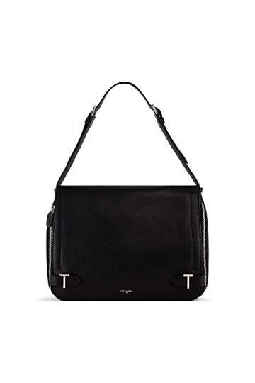 Le Tanneur, grand sac bandoulière, besace, en cuir grainé, simone, grand compartiment, double porté, grande bandoulière ajust