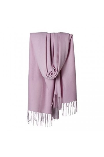 AMbayz Echarpes Femme, Hiver Écharpe Couleur Unie, Pashmina Châle Wrap Automne Etoles Mariage, Foulards Frange Douce Longue É