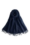 AMbayz Echarpes Femme, Hiver Écharpe Couleur Unie, Pashmina Châle Wrap Automne Etoles Mariage, Foulards Frange Douce Longue É