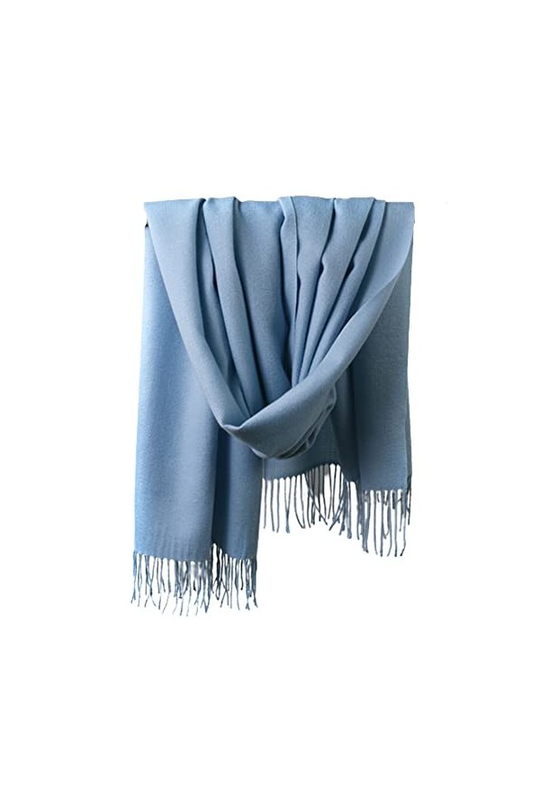 AMbayz Echarpes Femme, Hiver Écharpe Couleur Unie, Pashmina Châle Wrap Automne Etoles Mariage, Foulards Frange Douce Longue É