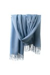 AMbayz Echarpes Femme, Hiver Écharpe Couleur Unie, Pashmina Châle Wrap Automne Etoles Mariage, Foulards Frange Douce Longue É