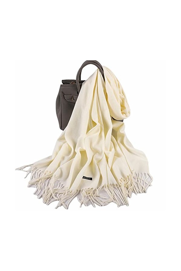 CHEFRU Écharpe Femmes Sécardi Solide Cachemire Pashmina Châle-20,One Size