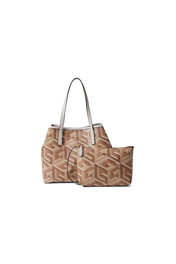 Guess Vikky Tote, Sac Mixte, Marron, Taille Unique