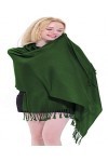 CJ Apparel Cache-tête en pashmina - Couleur unie, vert émeraude, taille unique